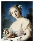 Buy Summer: a Girl Holding Peaches at AllPosters.com