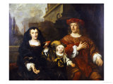 Buy A Group Portrait of an Elderly Woman with Her Son (?) and Grandson (?) on a Palatial Balcony, 1649 at AllPosters.com