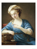 Buy A Young Woman in Turkish Costume Seated Playing with a Cage-Bird, 1766 at AllPosters.com