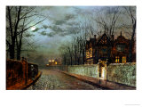 Old English House, Moonlight After Rain, 1883
