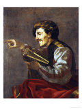 A Seated Lutanist Pointing