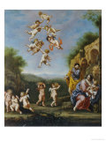 The Rest on the Flight Into Egypt with Putti Bearing Fruit and Disporting