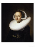 Buy Portrait of a Young Lady, Half Length in a Black Dress, with a White Lace Cap at AllPosters.com