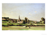 An Extensive Landscape with a Ploughman and a Village Beyond, 1887