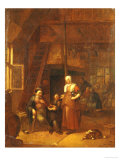 Buy The Interior of an Inn with a Man Paying a Serving Woman at AllPosters.com