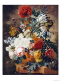 Buy Tulips, an Opium Poppy, Hyacinths, Anemones, Auricolas, Convolvuli, a Peony and Other Flowers, 1782 at AllPosters.com
