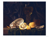 Buy Nautilus Shell, a Roemer Beer Glass, an Orange and a Lemon on a Pewter Plate at AllPosters.com