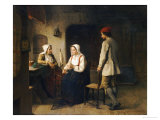 Buy A Peasant Woman Spinning in an Interior at AllPosters.com