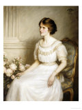 Buy Portrait of Mary Doris Reed, Seated Half Length, Wearing a White Dress at AllPosters.com