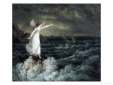 Buy A Fairy Waving Her Magic Wand Across a Stormy Sea at AllPosters.com