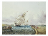 Buy Square Rigged Ships Off Jetty at AllPosters.com