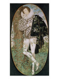 A Youth Leaning Against a Tree Among Roses