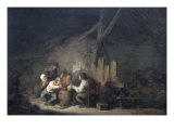 Peasants Drinking and Smoking in an Interior