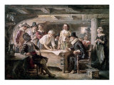 Buy Signing the Mayflower Compact, 1620 at AllPosters.com