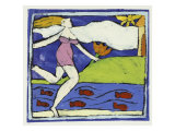 Girl with Lotus Flower Giclee Print