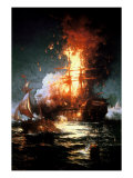 Burning of the Frigate Philadelphia Giclee Print