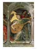 Buy Musical Angel Within a Trompe L'Oeil Cloister, Detail of an Angel Playing a Mandolin at AllPosters.com