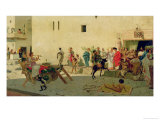 Buy A Roman Street Scene with Musicians and a Performing Monkey at AllPosters.com