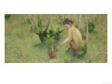 Buy A Faun Feeding a Squirrel at AllPosters.com