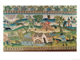Bradford Table Carpet, Detail of Scenes of Rural Life, Late 16th Century