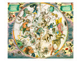 Buy Celestial Planisphere Showing the Signs of the Zodiac at AllPosters.com