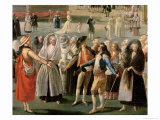 Buy The Ascent of a Hot-Air Balloon in Madrid, Detail of the Crowd at AllPosters.com