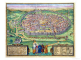 Buy Map of Jerusalem, from "Civitates Orbis Terrarum" by Georg Braun and Frans Hogenberg, circa 1572 at AllPosters.com