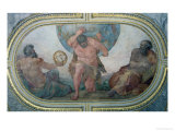 Buy Hercules Supporting the World Flanked by Euclid and Ptolemy, from the "Camerino," 1596 at AllPosters.com