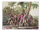Buy Christopher Columbus (1451-1506) with Native Americans, from "Le Costume Ancien Et Moderne" at AllPosters.com