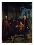 Buy Christopher Columbus at the Gates of the Monastery of Santa Maria De La Rabida with His Son Diego at AllPosters.com