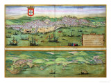 Buy Map of Lisbon, and Cascais, from "Civitates Orbis Terrarum" at AllPosters.com