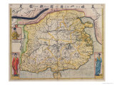 Map of China with Inset Portraits of Matteo Ricci and Two Chinese Costumed Figures, circa 1625-26