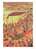 Buy The Welcoming of Montezuma Detail Depicting The Conquest of Mexico by Hernando Cortes at AllPosters.com