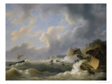 Buy Shipping off a Coastline in a Rough Sea at AllPosters.com