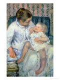 Buy Mother About to Wash Her Sleepy Child, 1880 at AllPosters.com