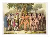 Buy Christopher Columbus with Hernando Cortes Receiving an Native American Girl as a Gift at AllPosters.com