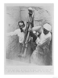 Howard Carter and an Egyptian Removing the Typhonic Couch from the Tomb of Tutankhamun