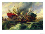 Buy The Naval Battle of Lepanto Between the Holy League and the Turks in 1571 (Detail) at AllPosters.com