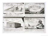 Buy Views of Four Classical Buildings: the Temple of Olympian Zeus, the Theatre of Dionysus in Athens at AllPosters.com