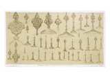 Buy Ornamental Knobs Shaped as Domes and Minarets, from "Art and Industry" at AllPosters.com