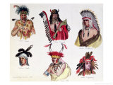 Buy Portraits of Six American Indians from the Sioux, Renard, Pawnee, Creek, Otto and Chippewa Tribes at AllPosters.com