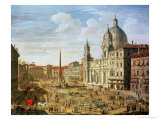 Buy Piazza Navona, Rome, Looking South Towards Palazzo Pamphilj and Palazzo Massimo Lancellotti at AllPosters.com