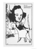 Caricature of Felix Mendelssohn, Late 19th Century