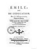 Frontispiece for "Emile" by Jean-Jacques Rousseau 1762