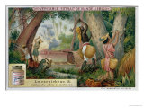 Tapping Rubber Trees, Promotional Advertising Card for "Veritable Extrait De Viande Liebig"