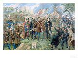 Buy Sandor Petofi (1823-49) and His Famous Proclamation of "Talpra Magyar" at AllPosters.com