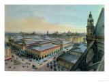 View of Les Halles in Paris Taken from Saint Eustache Upper Gallery, circa 1870-80