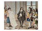 Buy Jean Baptiste Colbert Presents the Map of the Canal Du Languedoc to Louis XIV at AllPosters.com
