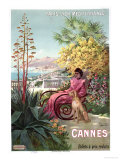 Buy Travel Poster Advertising the Paris-Lyon-Mediterranee Train Line and Holidays in Cannes, 1904 at AllPosters.com