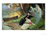 Buy Postcard Depicting Robert Schumann with Muses, circa 1910 at AllPosters.com